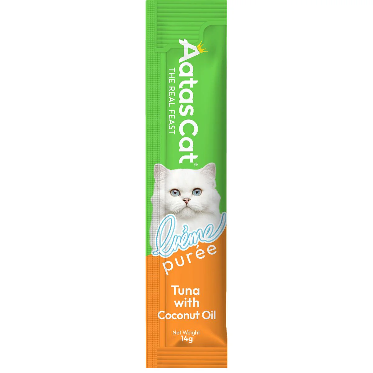 Aatas Creme Puree Tuna & Coconut Oil Cat Treats - Image 2