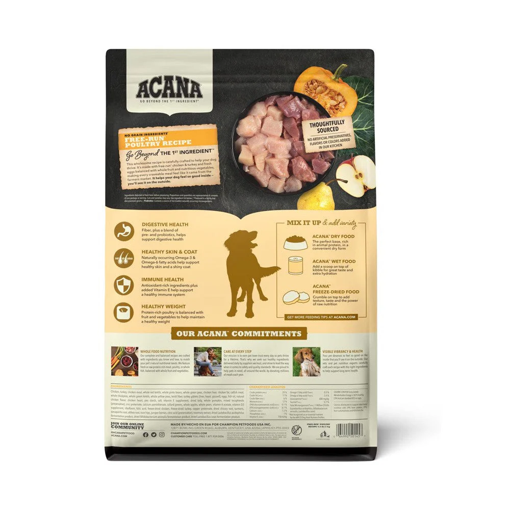 Acana Adult Free-Run Poultry Recipe Dry Dog Food - Image 4