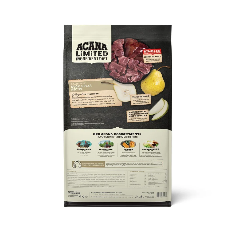 Acana Adult Limited Ingredient Duck & Pear Dry Dog Food - Image 3