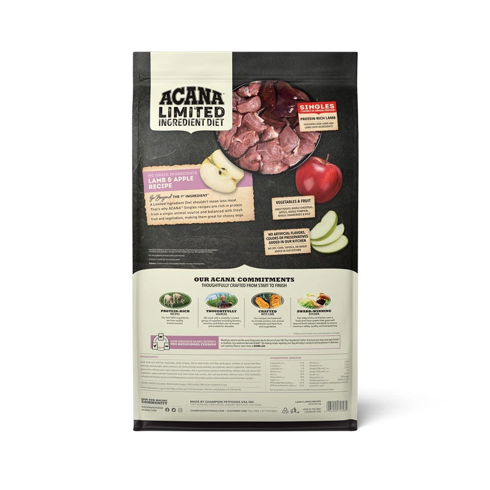 Acana Adult Limited Ingredient Lamb & Apple Dry Dog Food - Image 3