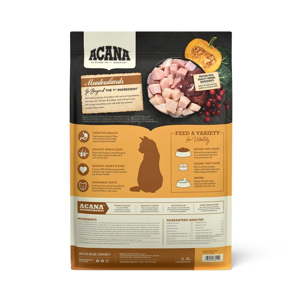 Acana Meadowlands High Protein Dry Cat Food - Image 3