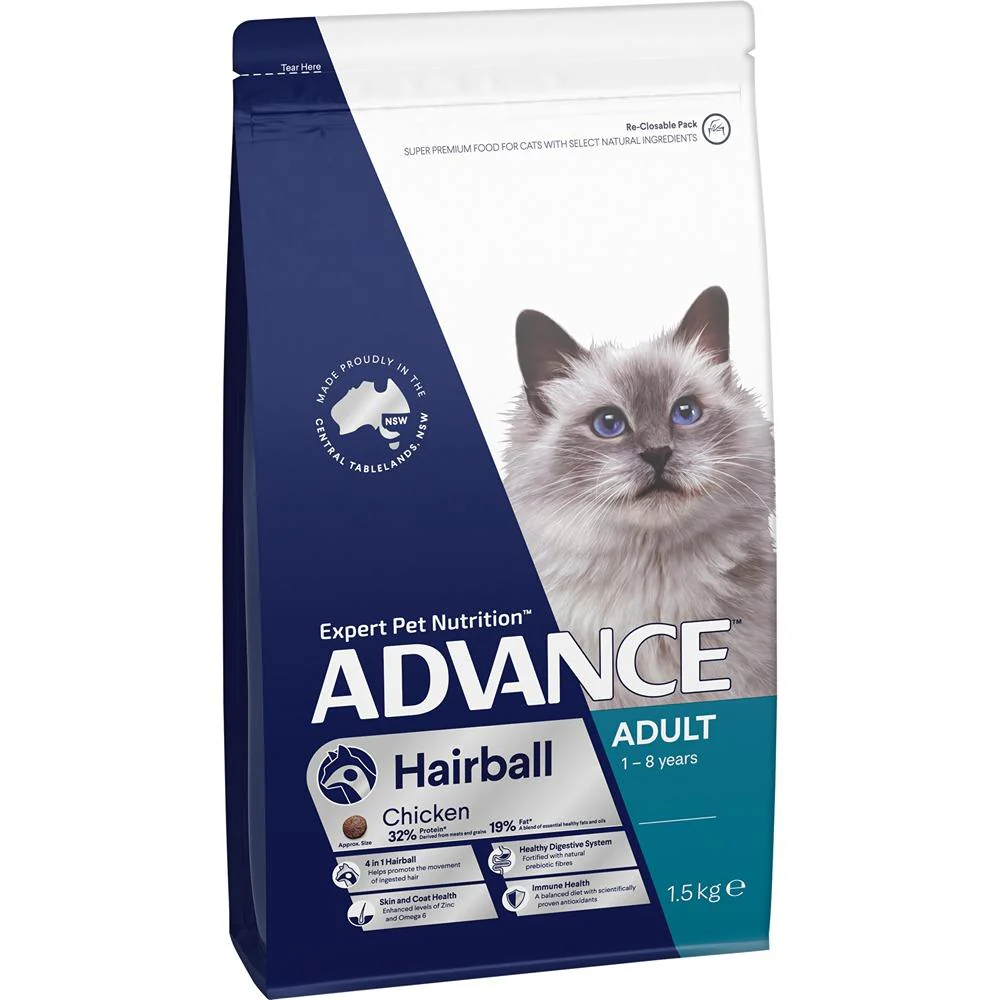 Advance Adult Hairball Chicken & Rice Dry Cat Food