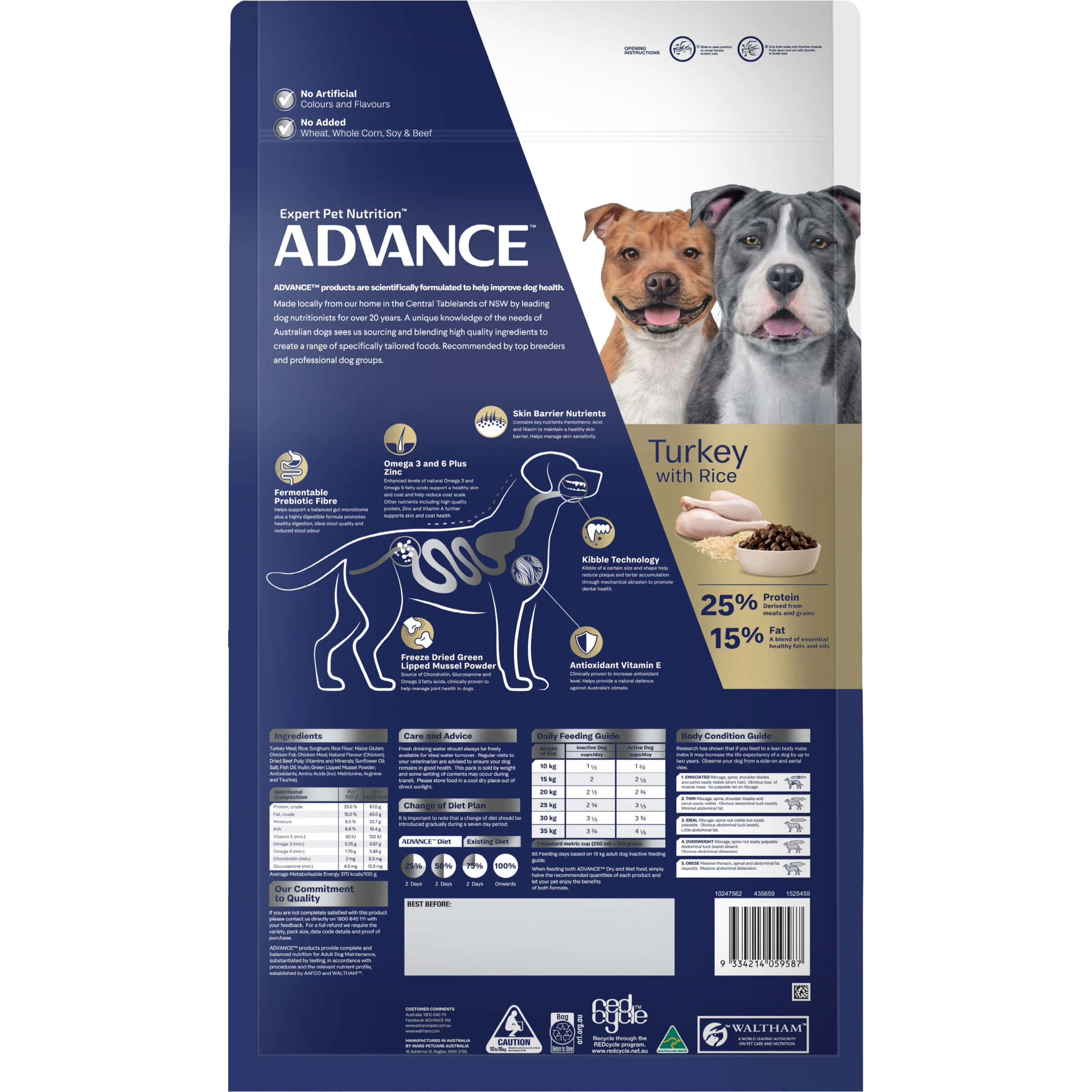 Advance Medium Breed Terriers Adult Turkey Dry Dog Food - Image 3