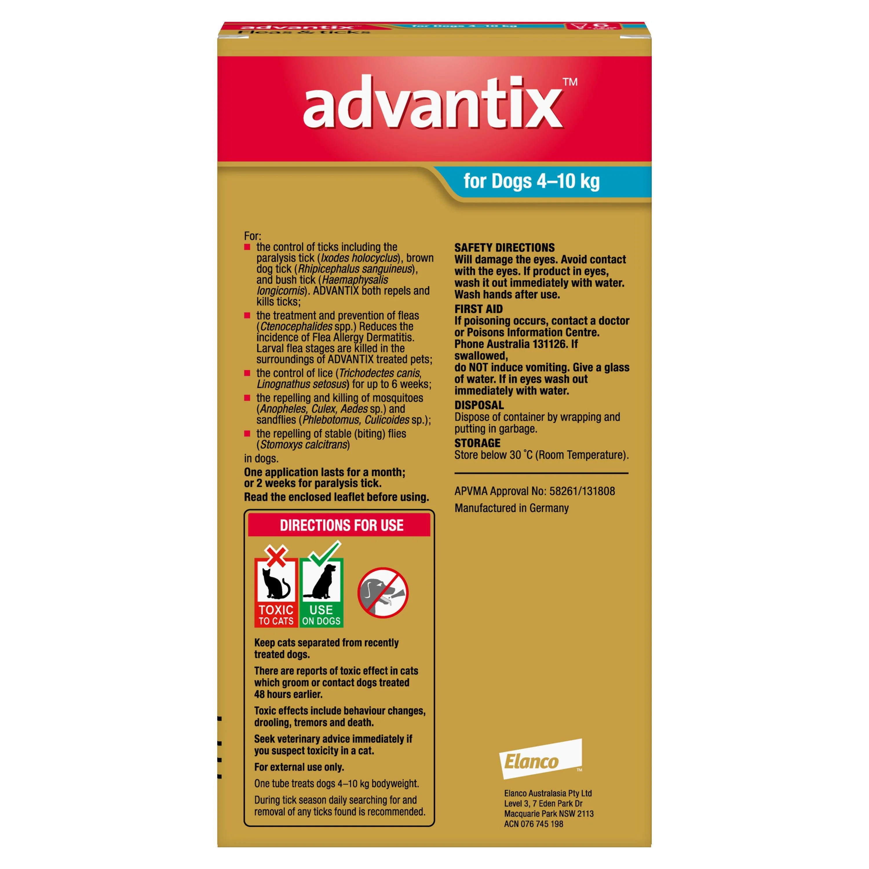 Advantix Flea & Tick Treatment 4-10kg Dog - Image 9