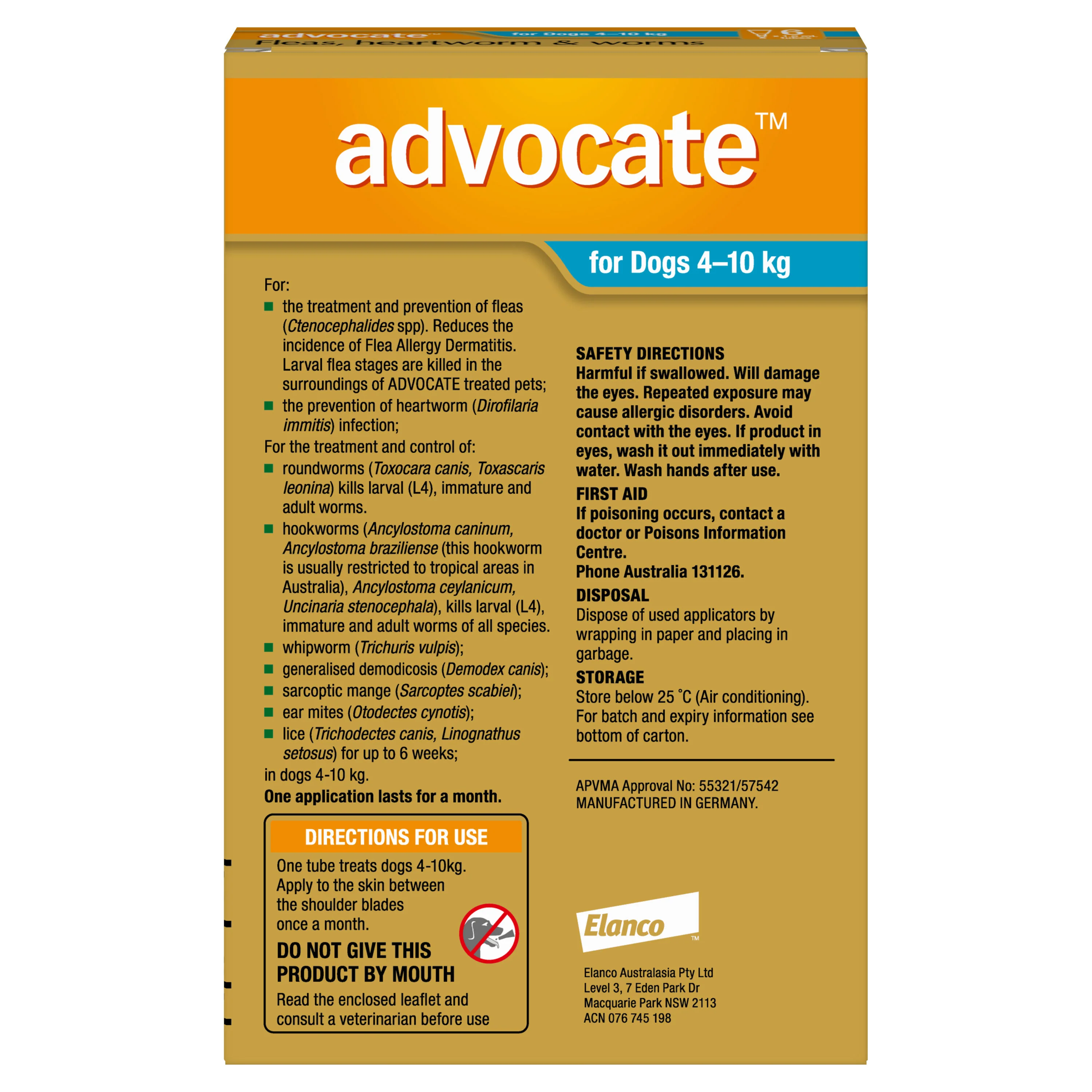 Advocate Medium Breed 4-10kg Flea & Worming Spot-On Dog Treatment - Image 5