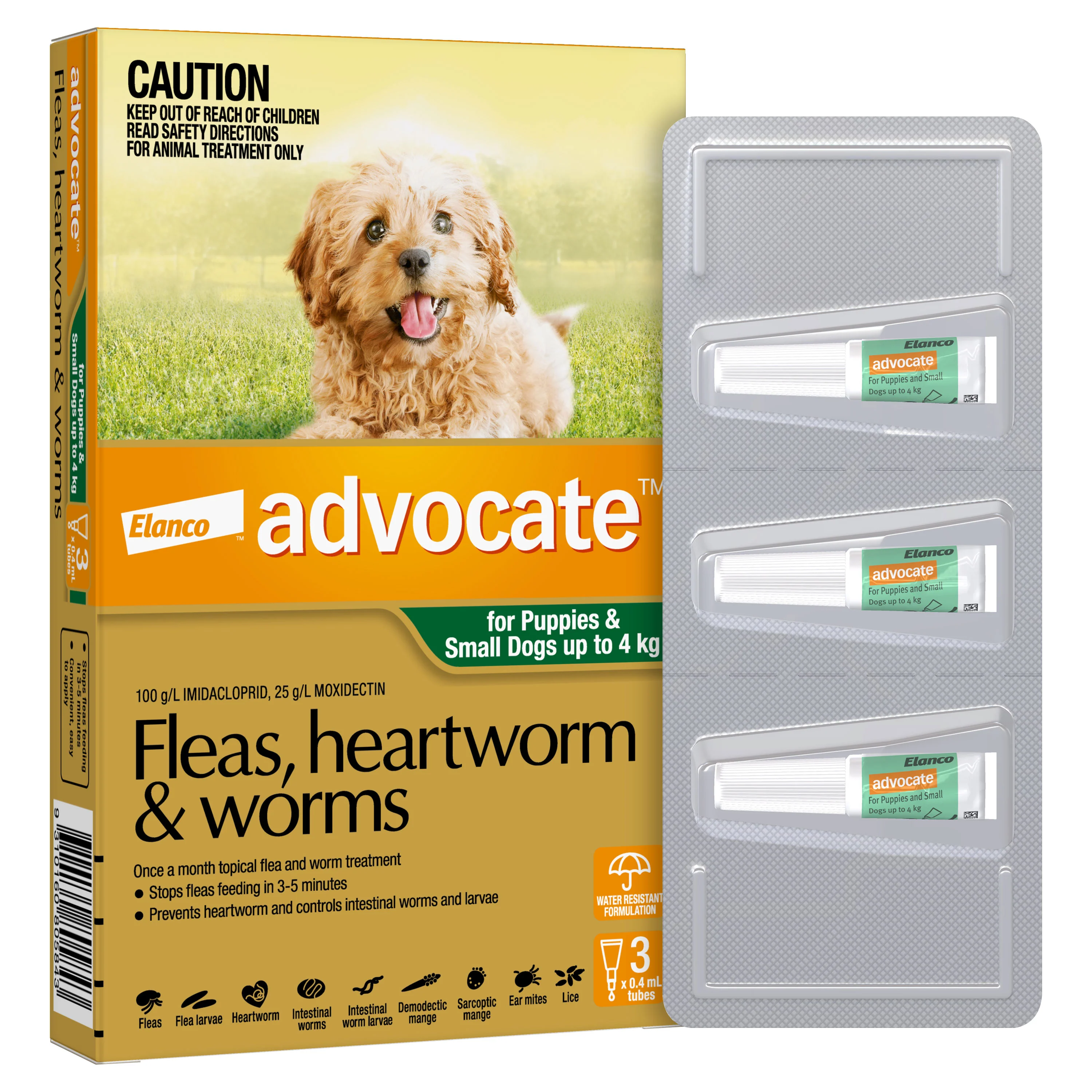 Advocate Green Spot-On Flea & Worming Treatment <4kg Dog - Image 3