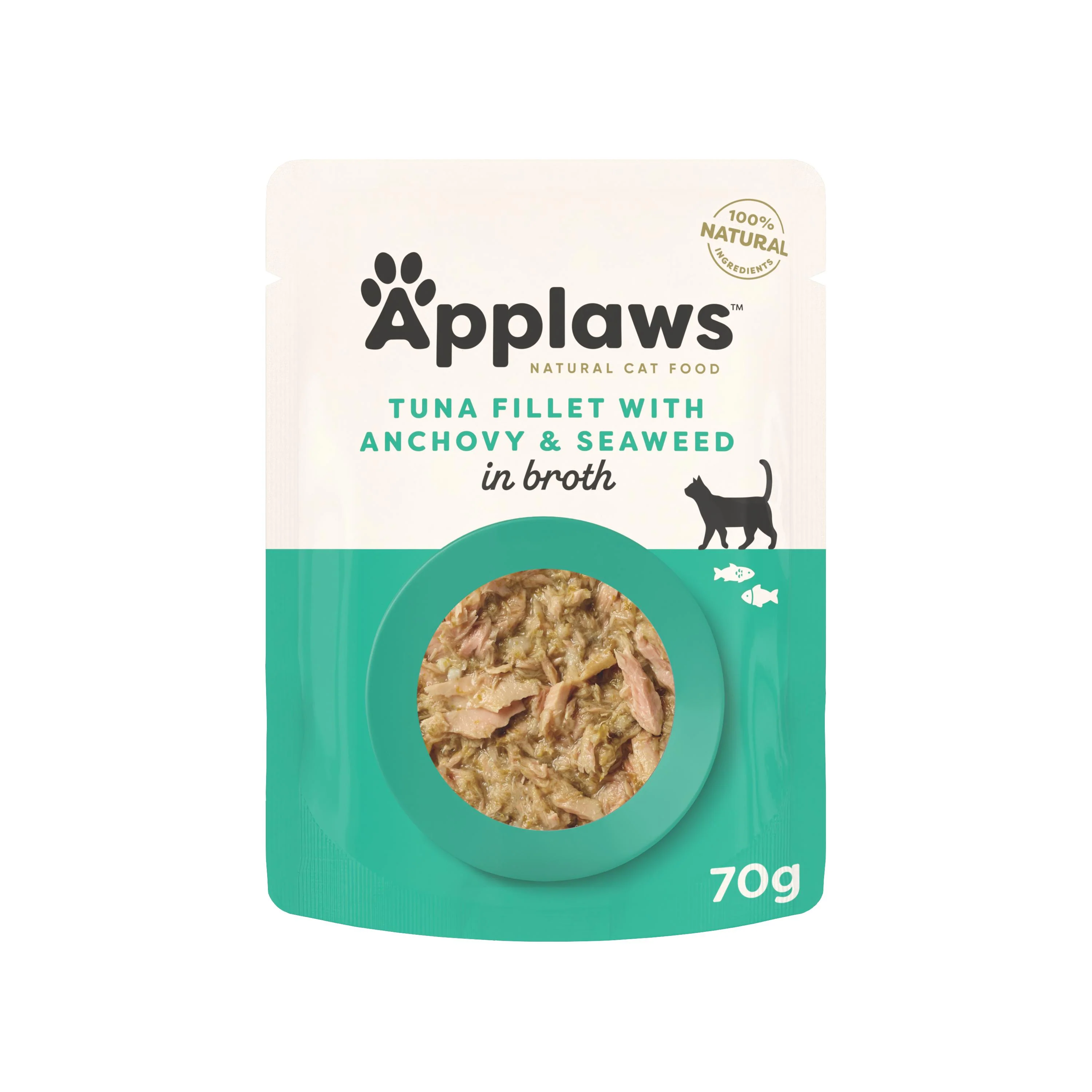 Applaws Natural Tuna Fillet with Anchovy in Broth Pouch Wet Cat Food