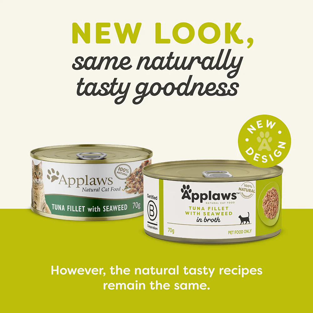 Applaws Natural Tuna Fillet with Seaweed in Broth Wet Cat Food Can - Image 5