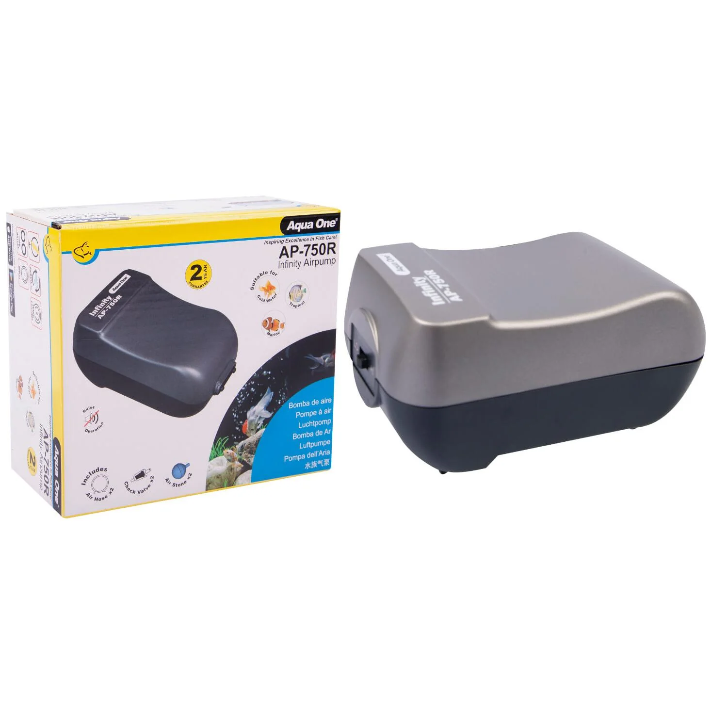 Aqua One AP750 Infinity Airpump Twin 2x200L/HR - Image 2