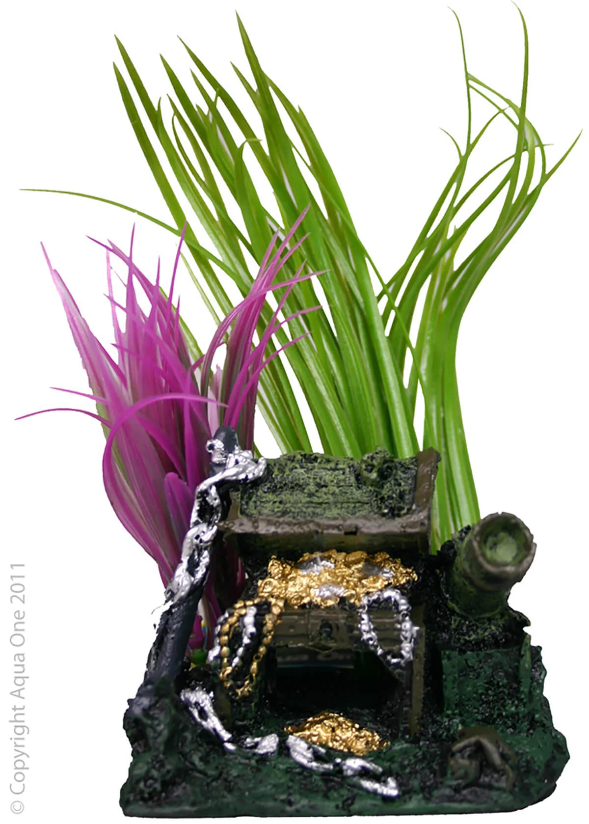 Aqua One Treasure Chest and Plant Fish Tank Ornament - Image 2