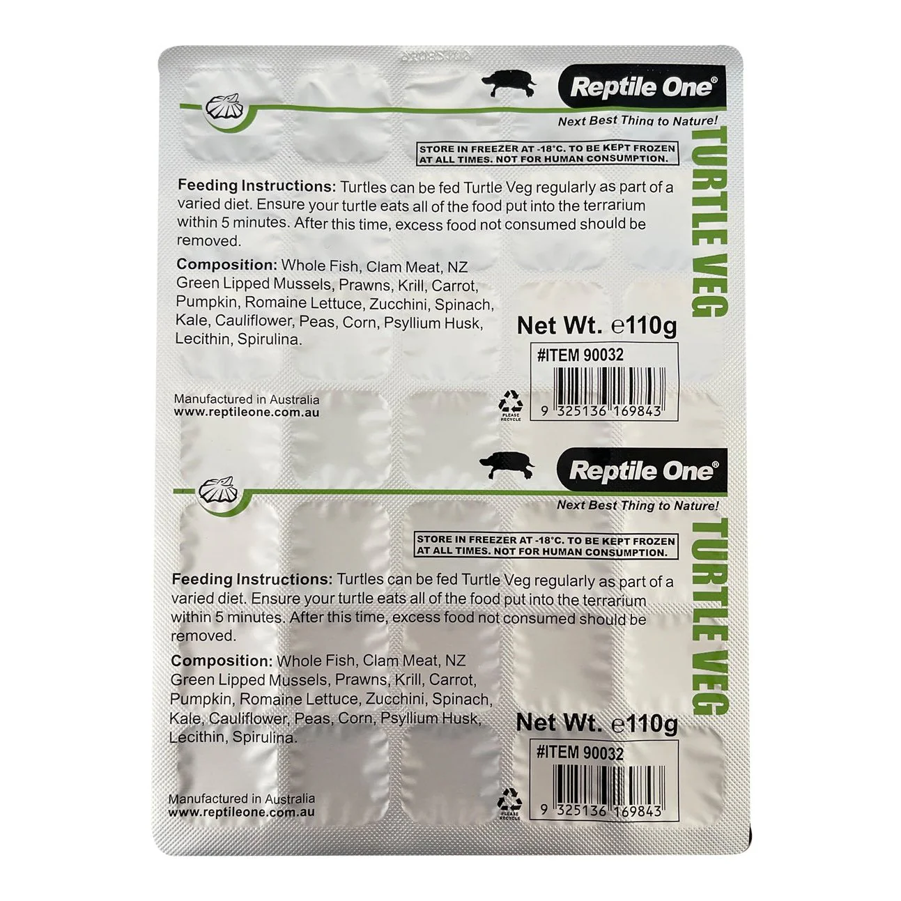 Reptile One Turtle Veg Frozen Food 110g - Image 3