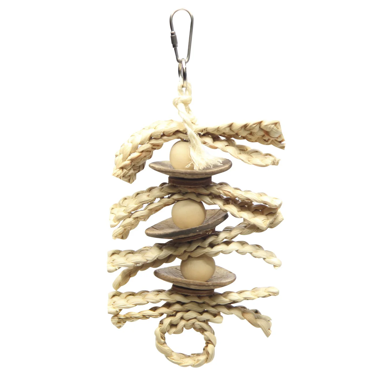 Avi One Beads With Seagrass & Coconut Shell Bird Toy - Image 2