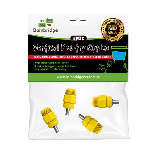 Bainbridge Poultry Dropper Nipples - 4 Pack - Image 2