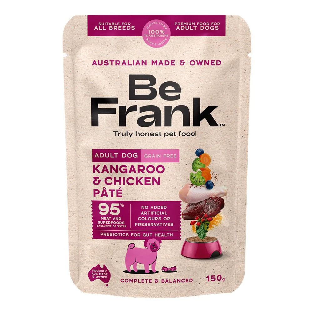 Be Frank Adult Kangaroo & Chicken Pate Wet Dog Food - Image 2