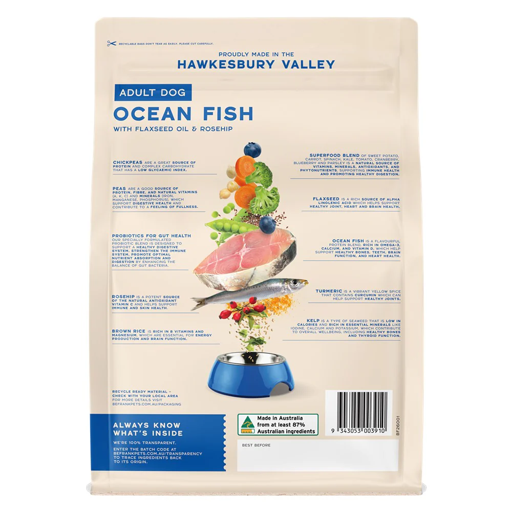 Be Frank Core Adult Ocean Fish Dry Dog Food - Image 6