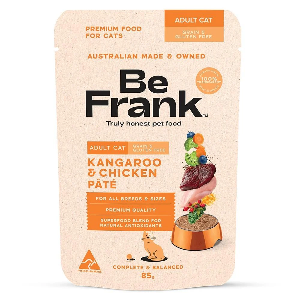 Be Frank Grain Free Adult Kangaroo & Chicken Pate Wet Cat Food - Image 4