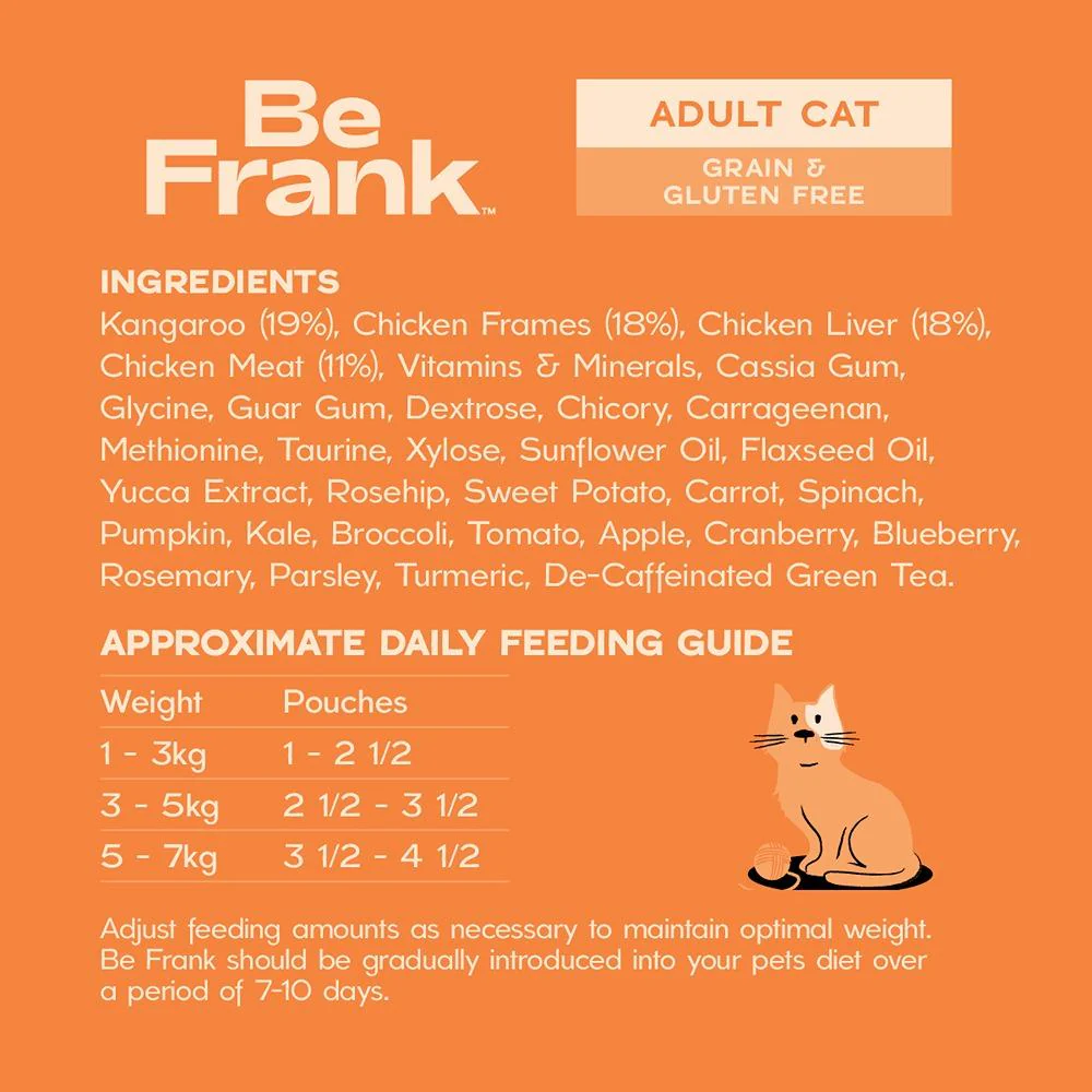 Be Frank Grain Free Adult Kangaroo & Chicken Pate Wet Cat Food - Image 7
