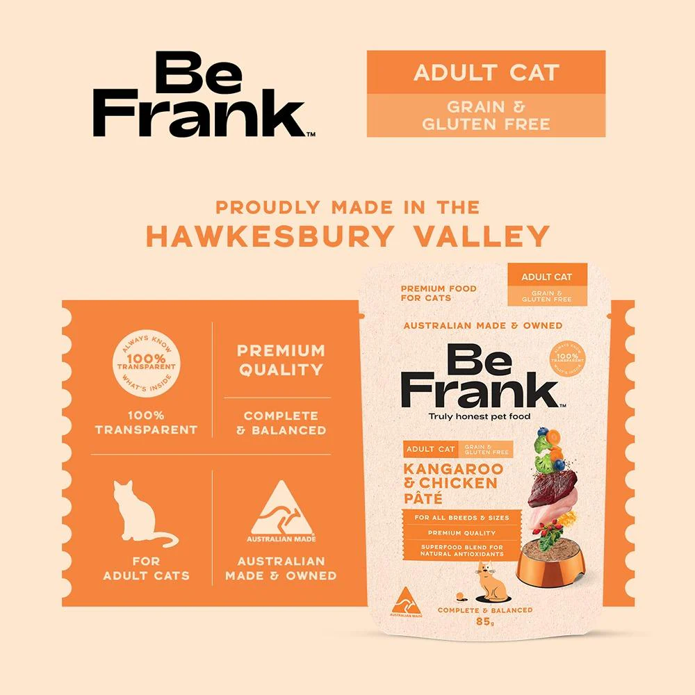 Be Frank Grain Free Adult Kangaroo & Chicken Pate Wet Cat Food - Image 9