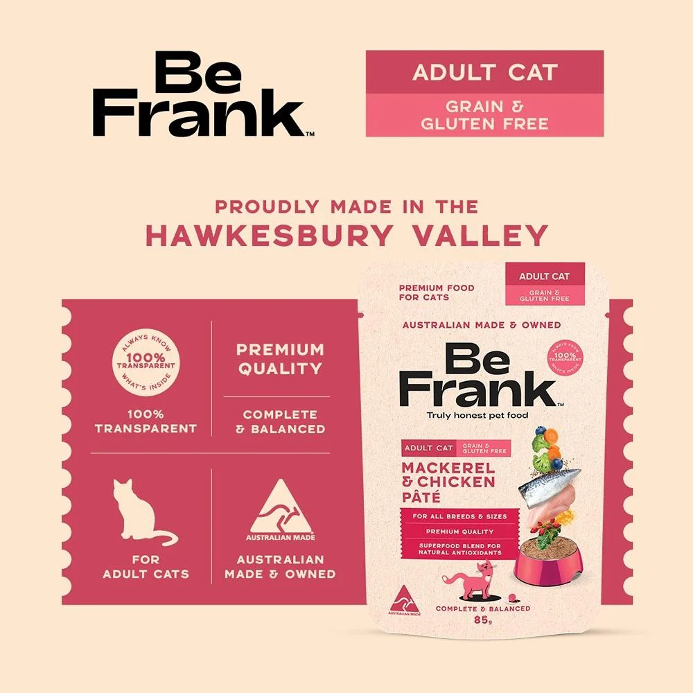 Be Frank Grain Free Adult Mackerel & Chicken Pate Wet Cat Food - Image 10