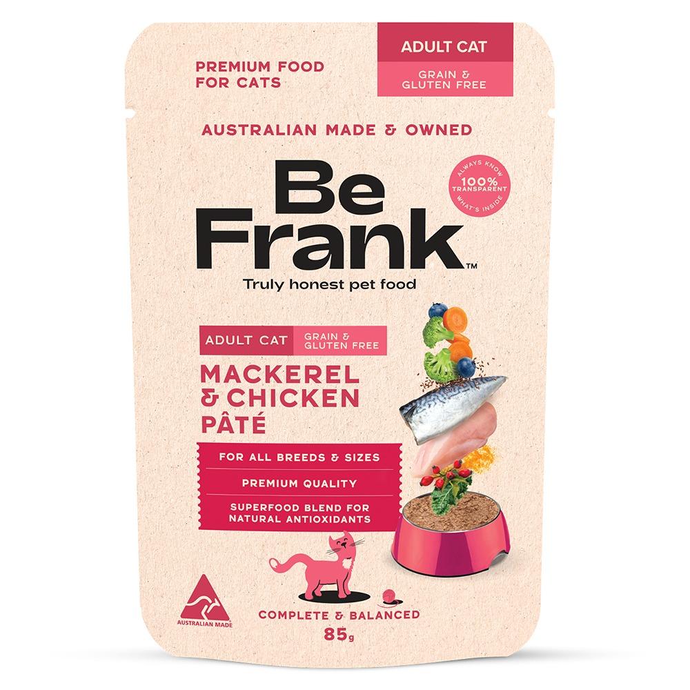 Be Frank Grain Free Adult Mackerel & Chicken Pate Wet Cat Food - Image 3