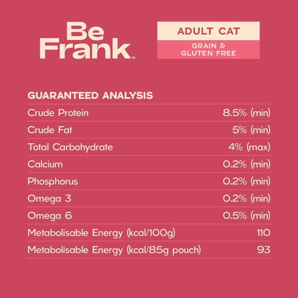 Be Frank Grain Free Adult Mackerel & Chicken Pate Wet Cat Food - Image 5