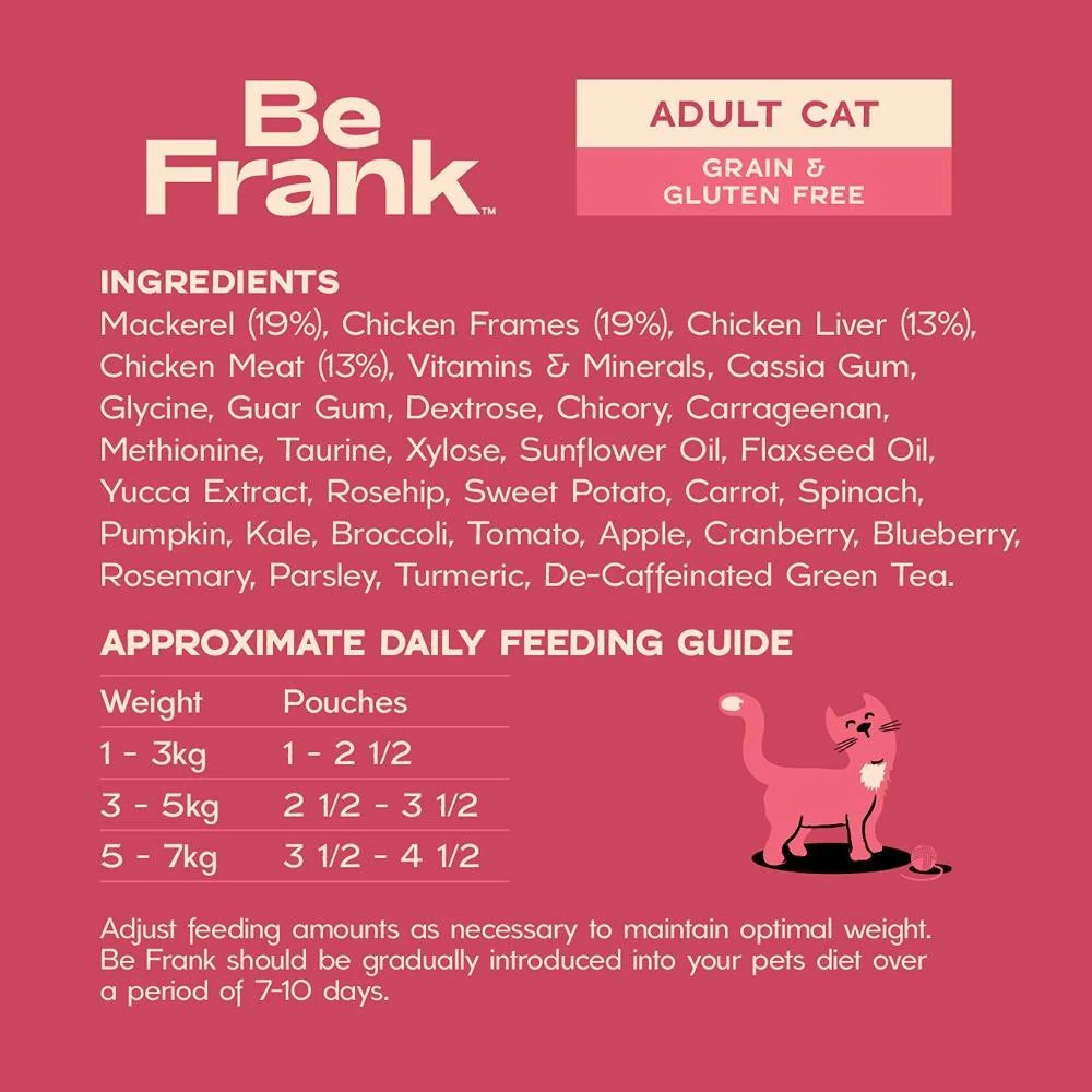 Be Frank Grain Free Adult Mackerel & Chicken Pate Wet Cat Food - Image 8