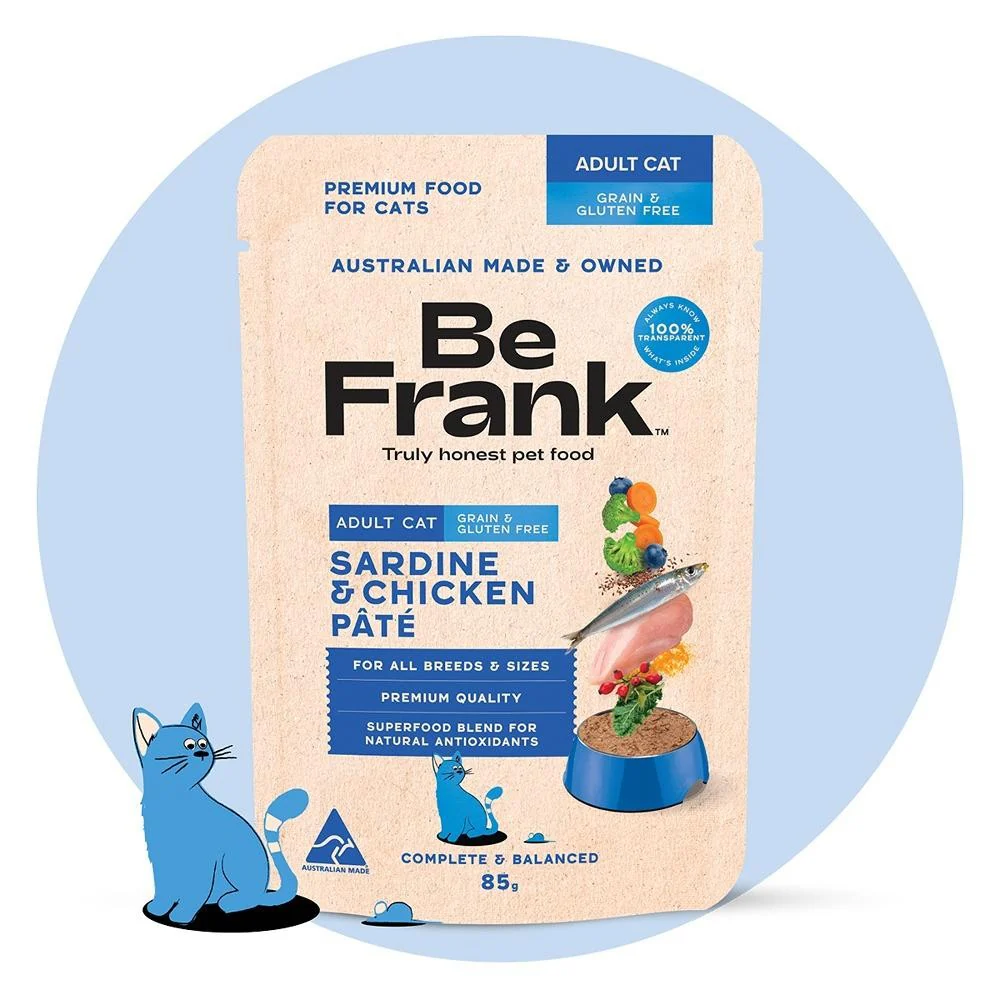 Be Frank Grain Free Adult Sardine & Chicken Pate Wet Cat Food - Image 2