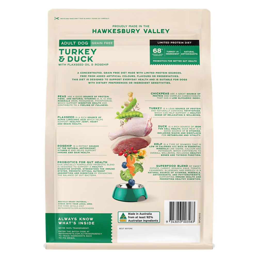 Be Frank Grain Free Duck & Turkey Dry Dog Food - Image 6