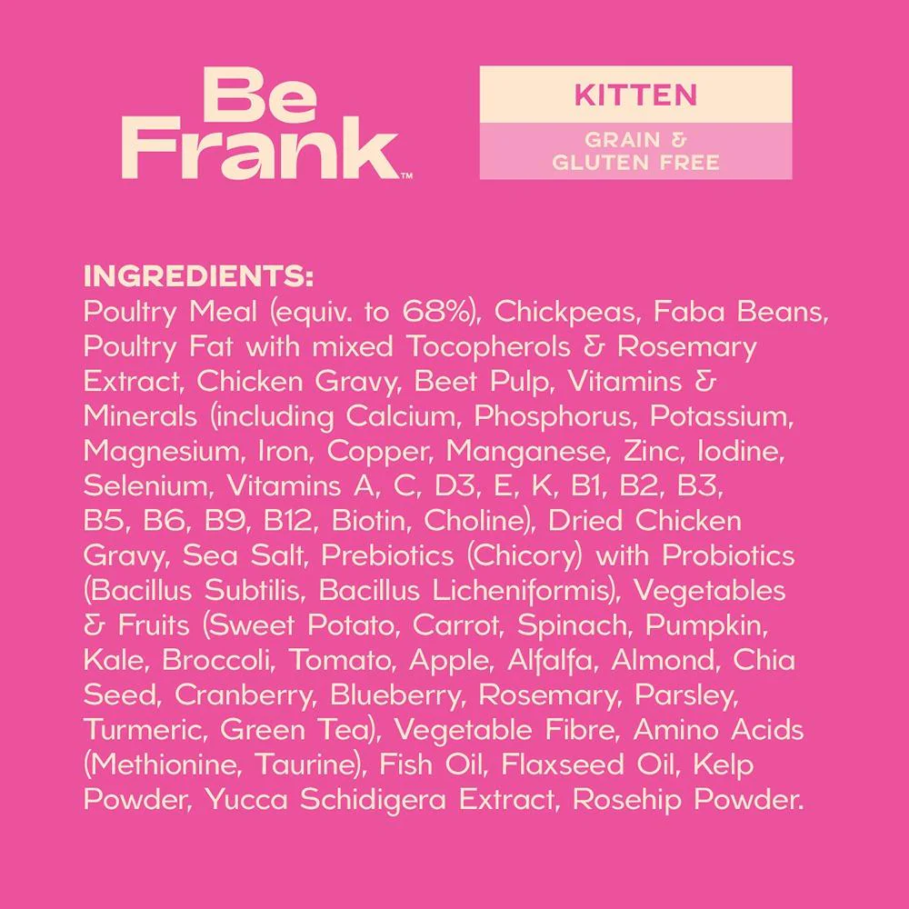 Be Frank Grain Free Kitten Chicken Dry Cat Food 2.5kg - Image 4