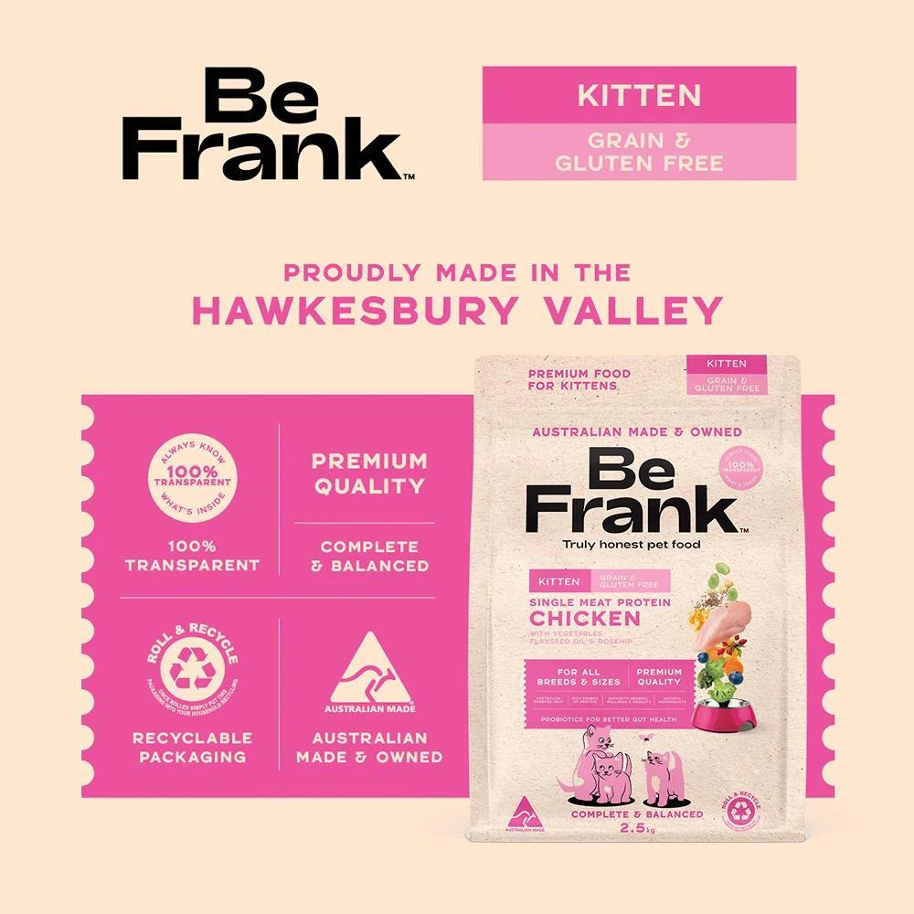Be Frank Grain Free Kitten Chicken Dry Cat Food 2.5kg - Image 5