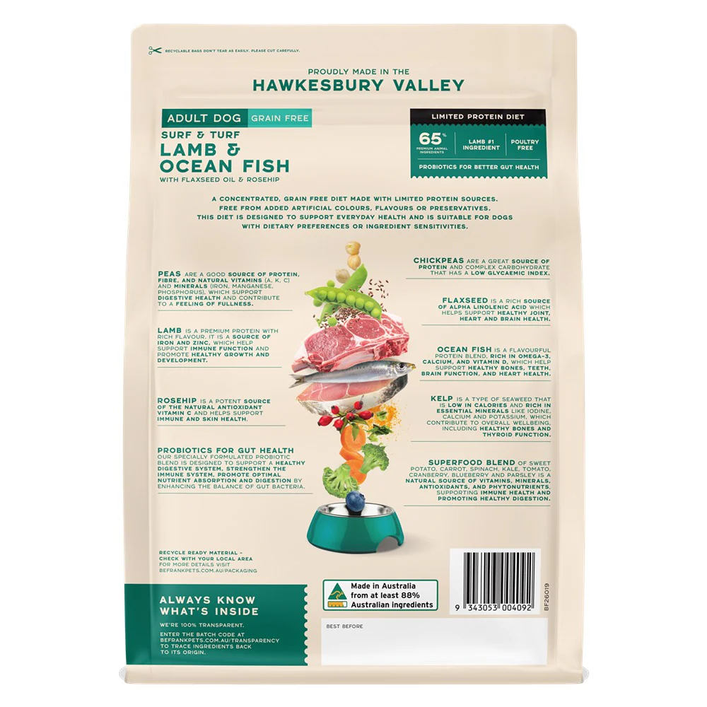 Be Frank LPD Grain Free Adult Surf & Turf Dry Dog Food - Image 6