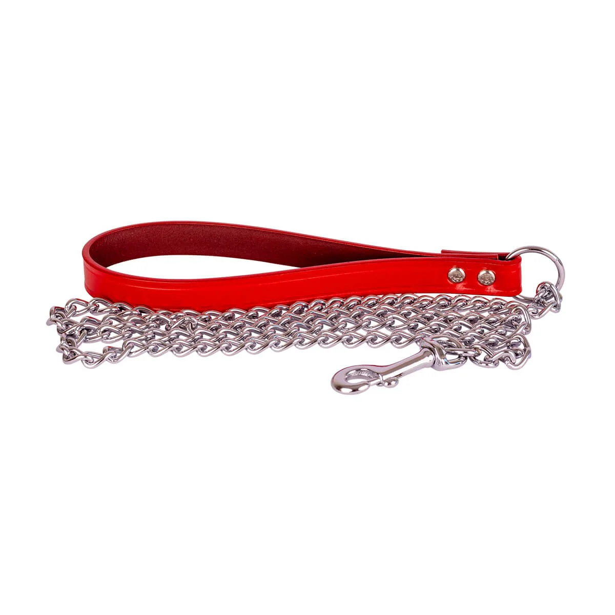 Beau Pets Chain Lead Leather Handle 2.5mmx120cm - Image 3