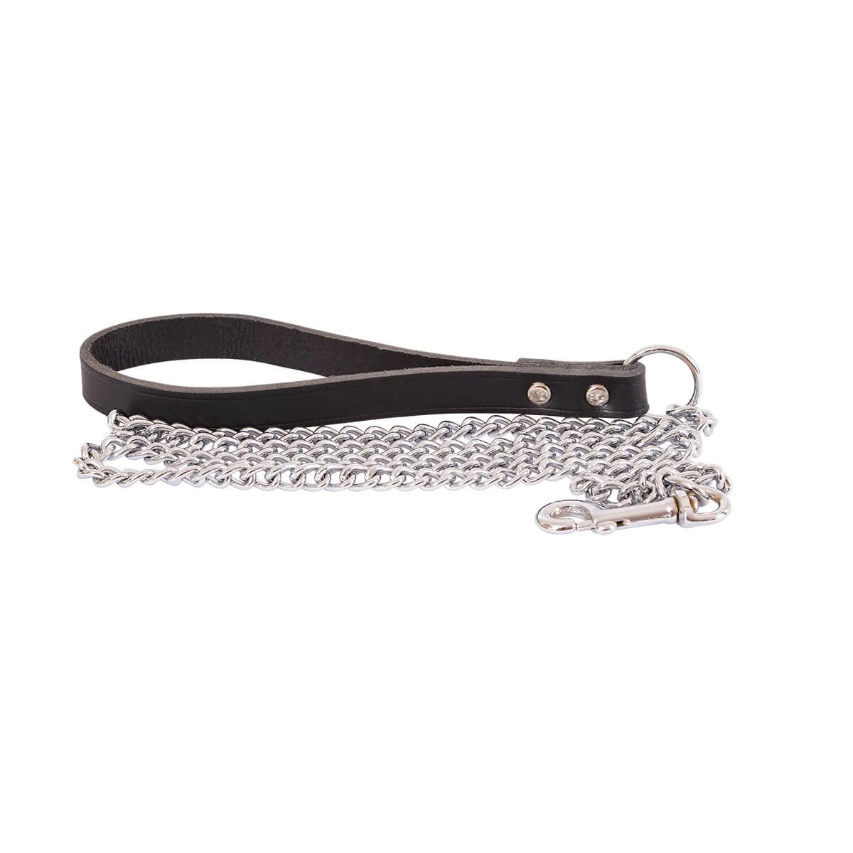 Beau Pets Chain Lead Leather Handle 2.5mmx120cm - Image 4