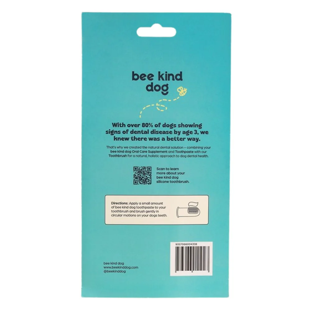 Bee Kind Dog Silicone Finger Toothbrush - Image 2