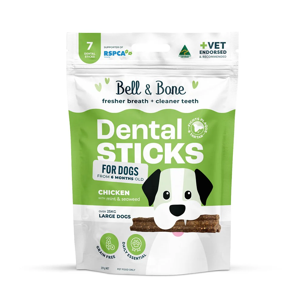 Bell & Bone Chicken, Mint & Seaweed Dental Stick Dog Treats - Image 3