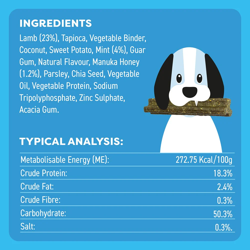 Bell & Bone Lamb, Mint & Manuka Honey Dental Sticks Dog Treats - Image 19