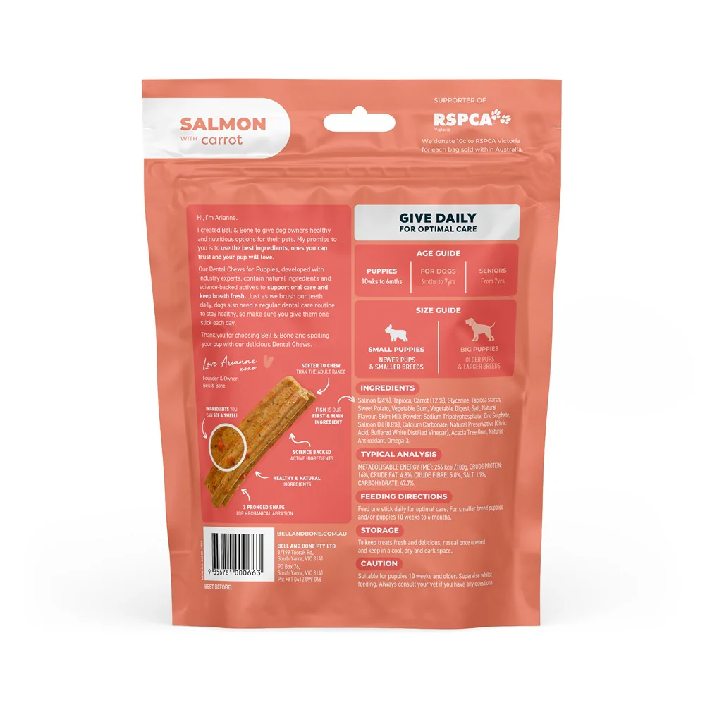 Bell & Bone Small Puppy Salmon Dental Chews 7pk - Image 3