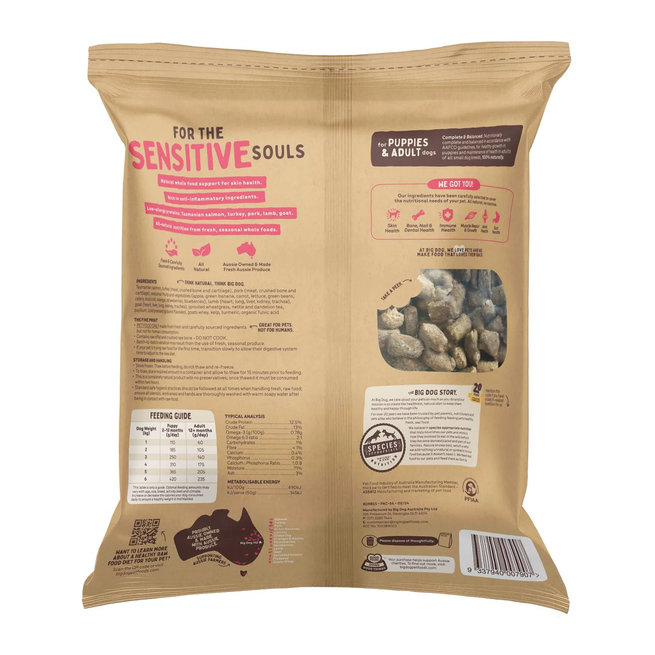 Big Dog Sensitive Skin Raw Bites Dog Meal - Image 2