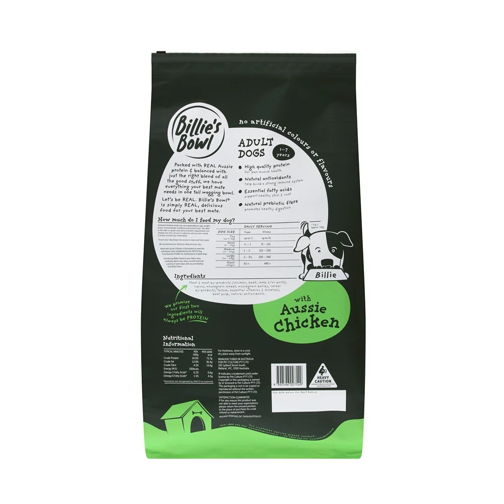 Billie's Bowl Adult with Aussie Chicken Dry Dog Food - Image 7