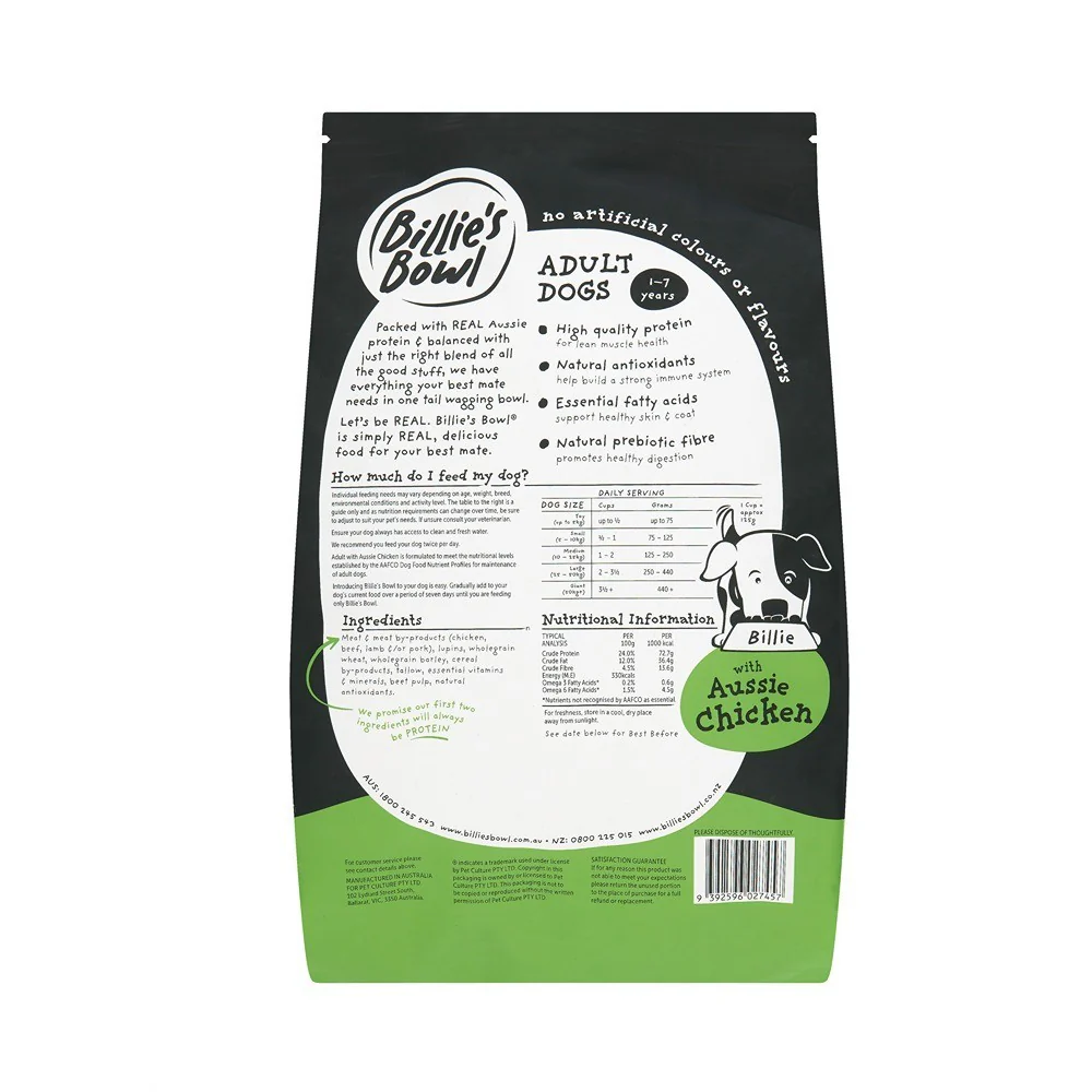 Billie's Bowl Adult with Aussie Chicken Dry Dog Food - Image 9