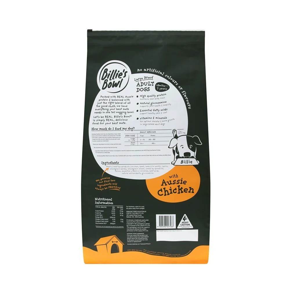 Billie's Bowl Large Breed Adult with Aussie Chicken Dry Dog Food - Image 6