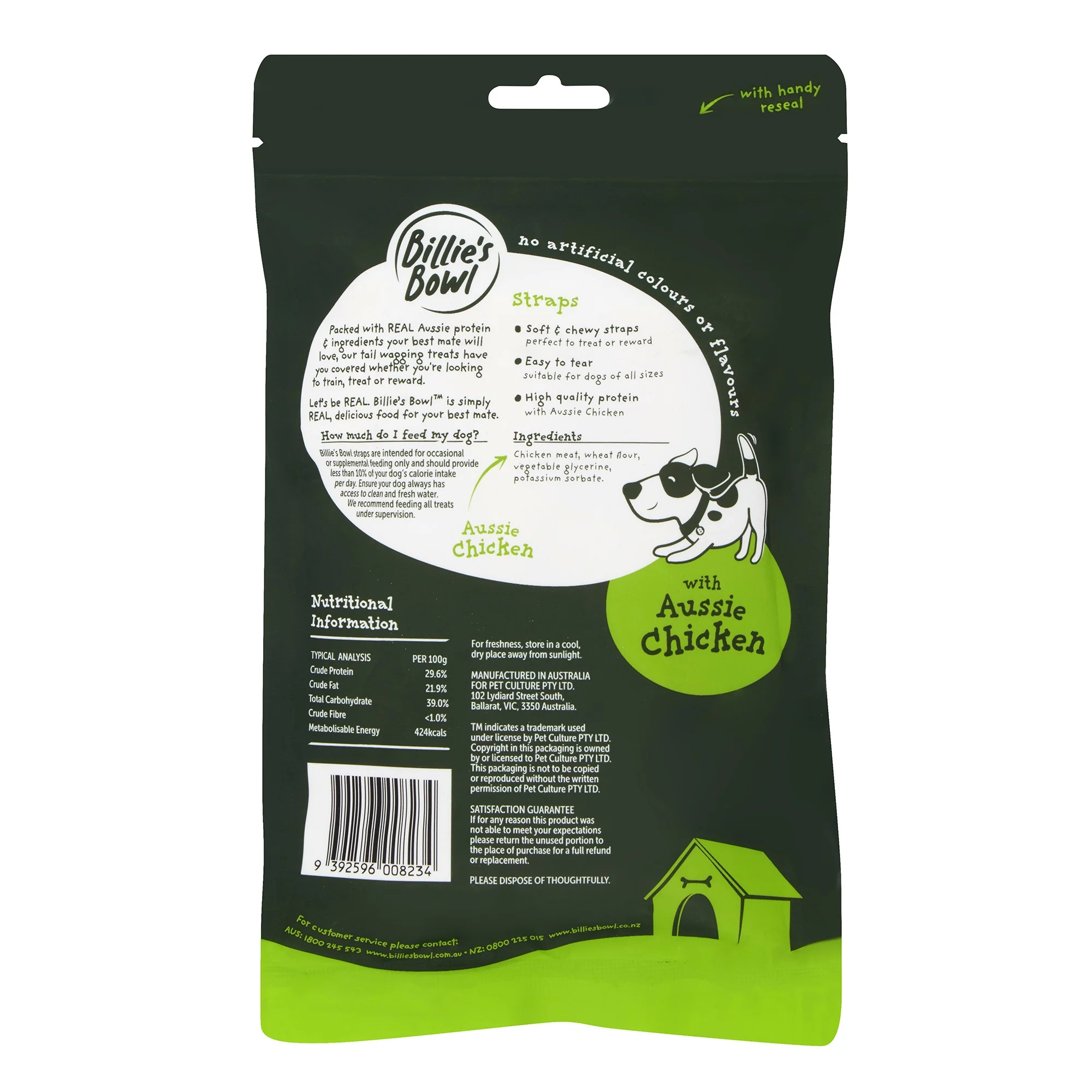Billie's Bowl Straps with Aussie Chicken Dog Treats - Image 2