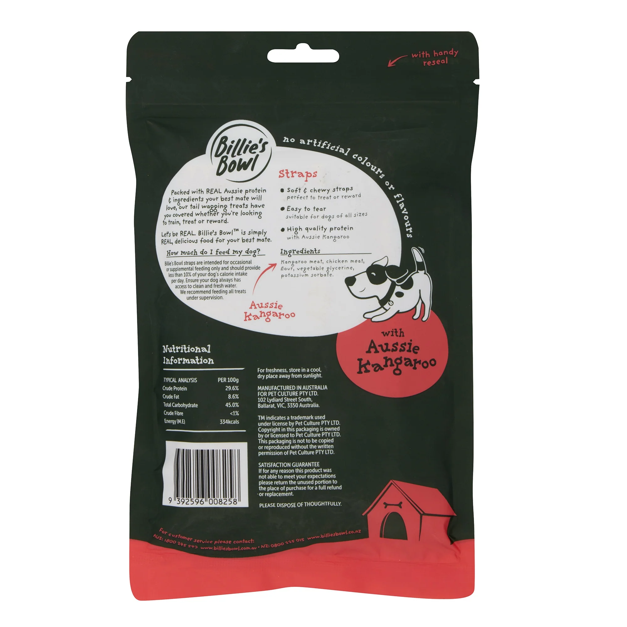 Billie's Bowl Straps with Aussie Kangaroo Dog Treats - Image 2