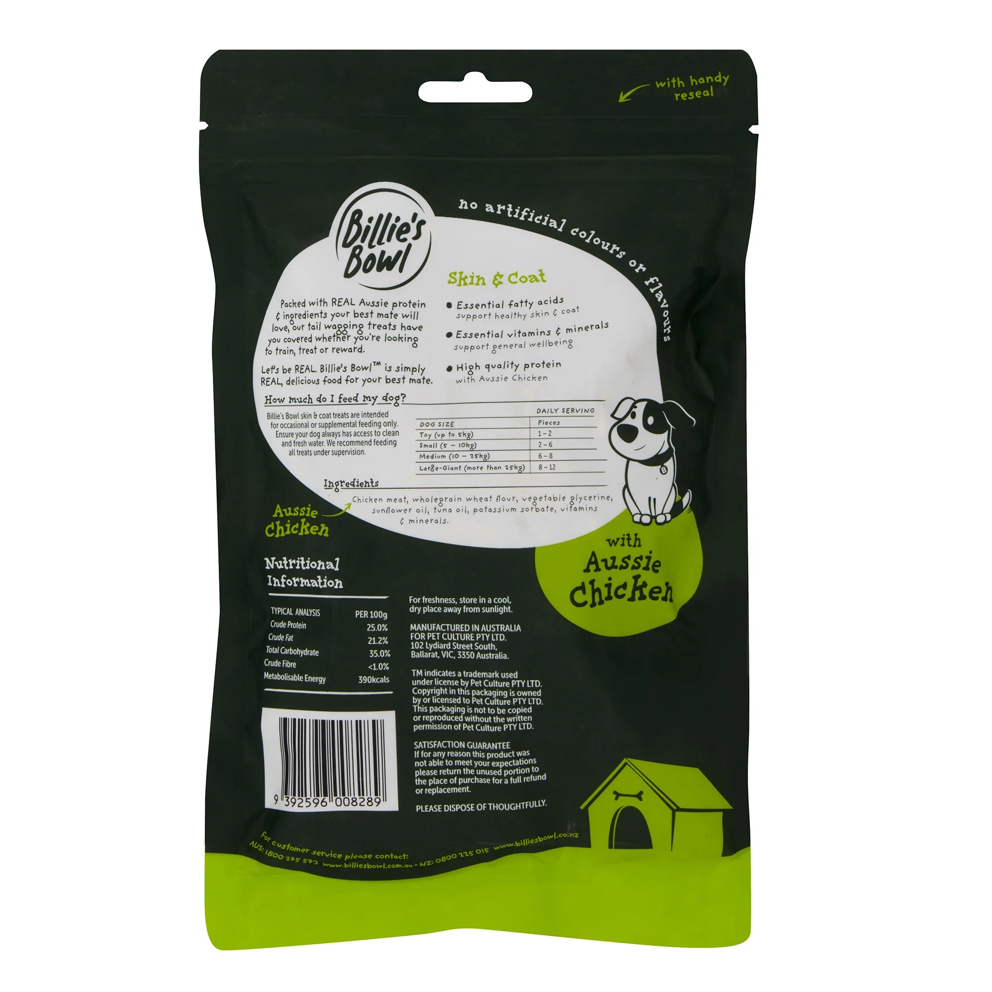Billie's Bowl with Aussie Chicken Skin & Coat Dog Treats - Image 2