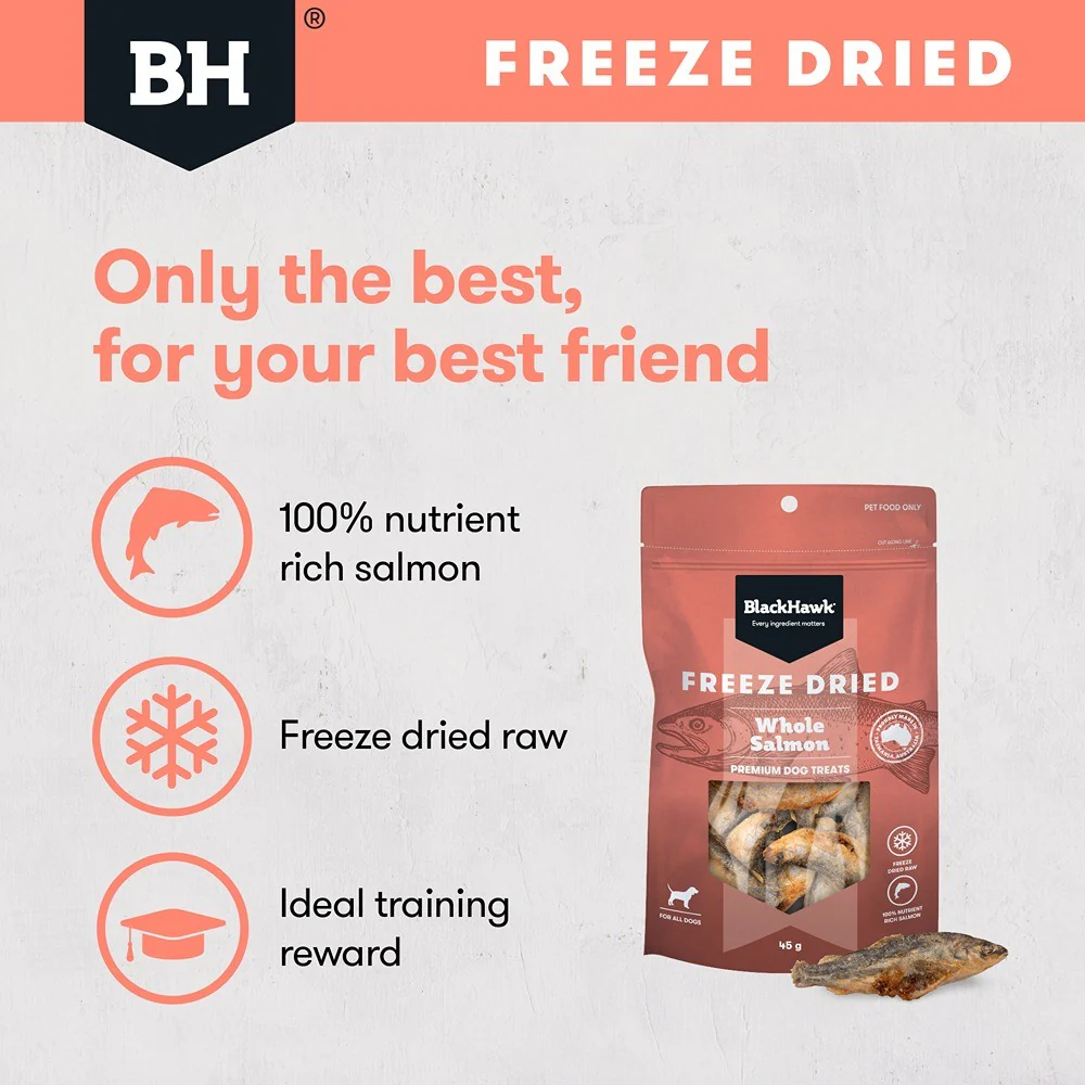 Black Hawk Freeze Dried Whole Salmon Dog Treats - Image 5