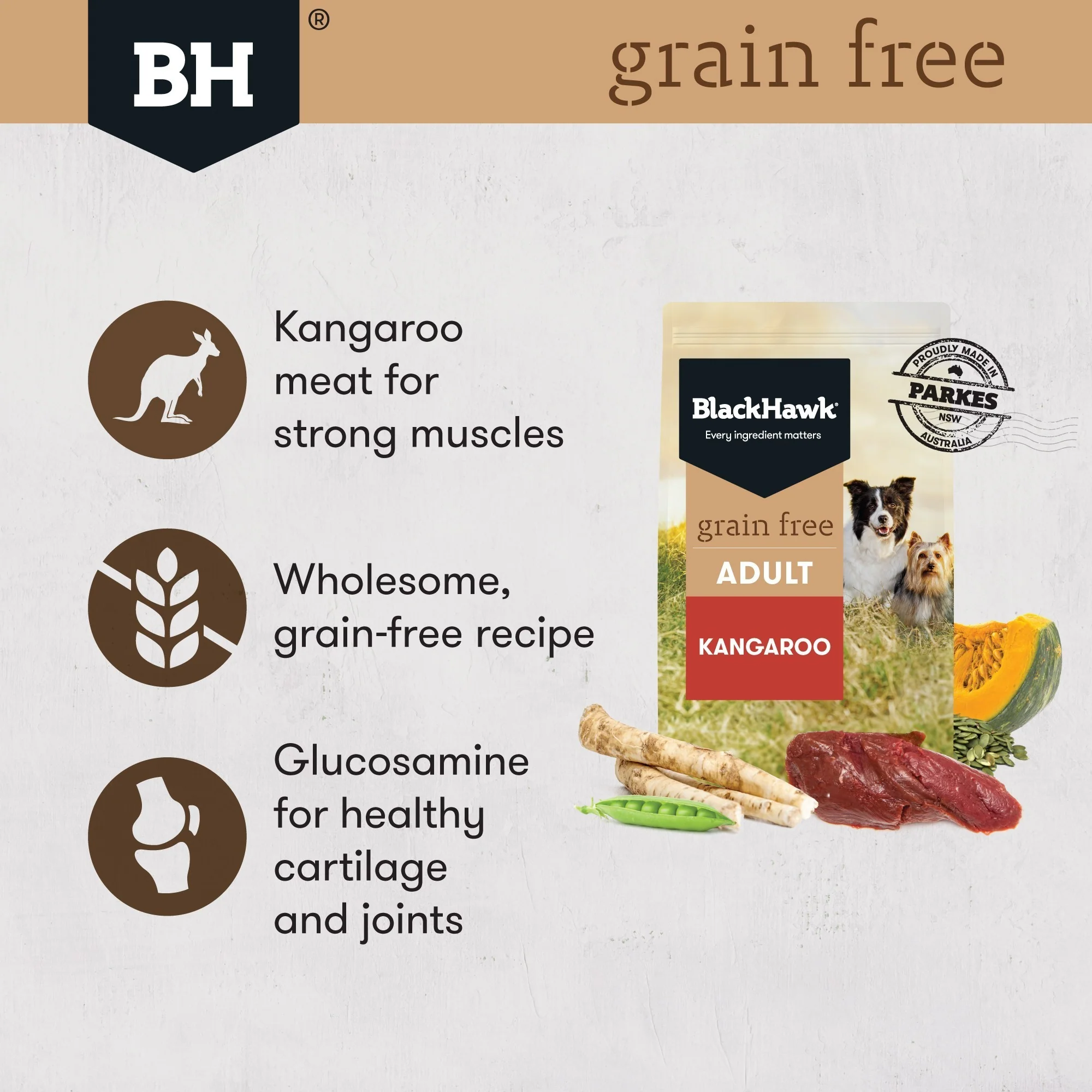 Black Hawk Grain Free Adult Kangaroo Dry Dog Food - Image 7
