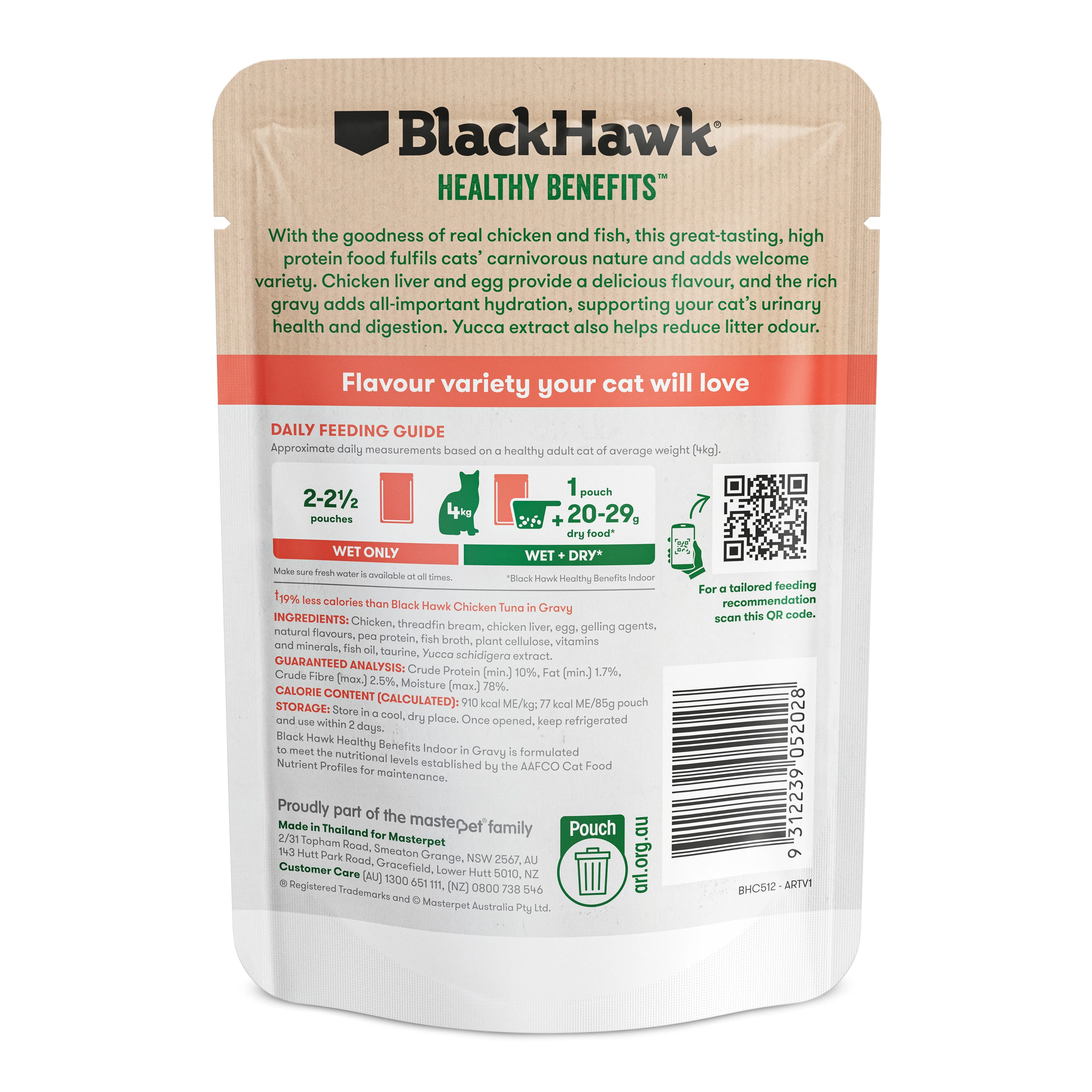 Black Hawk Healthy Benefits Indoor Chicken Whitefish in Gravy Wet Cat Food - Image 11