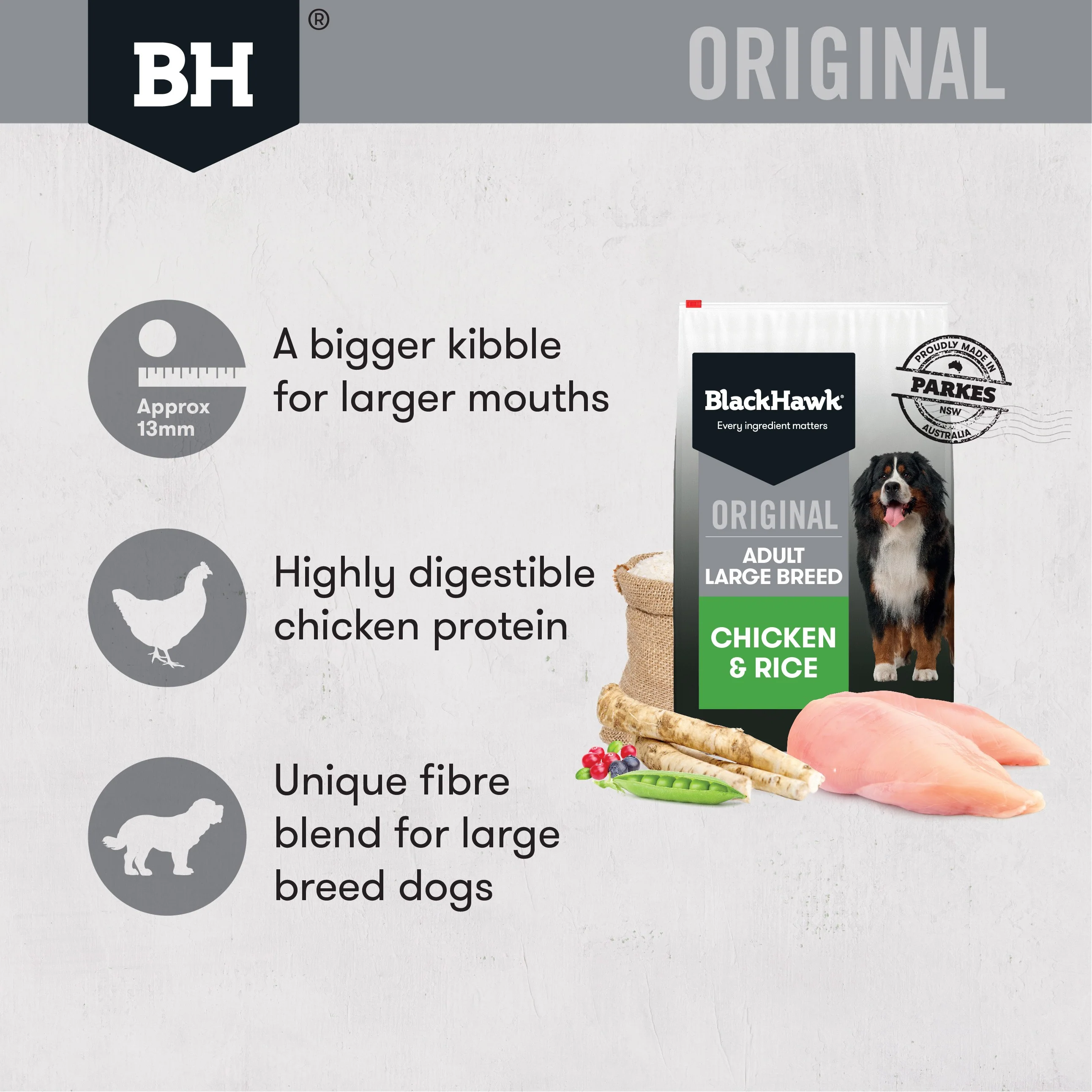 Black Hawk Large Breed Chicken & Rice Adult Dry Dog Food - Image 3
