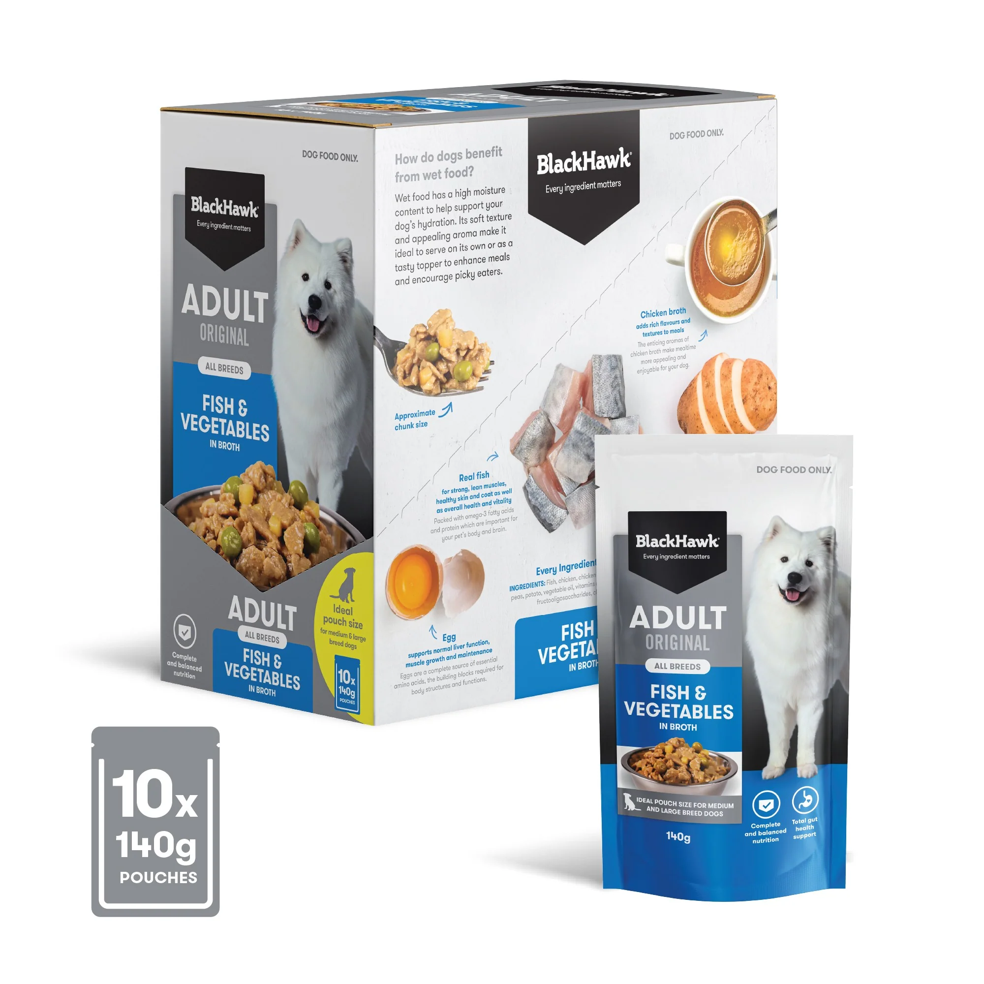 Black Hawk Medium to Large Breed Adult Fish & Vegetables Wet Dog Food - Image 2