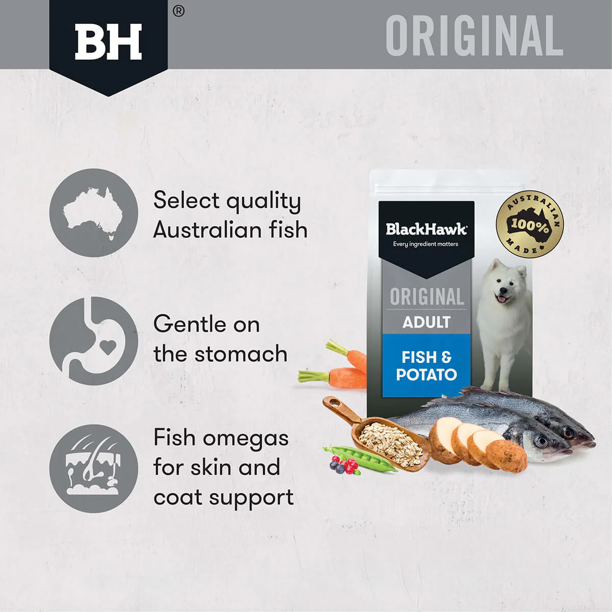 Black Hawk Original Fish & Potato Adult Dry Dog Food - Image 3
